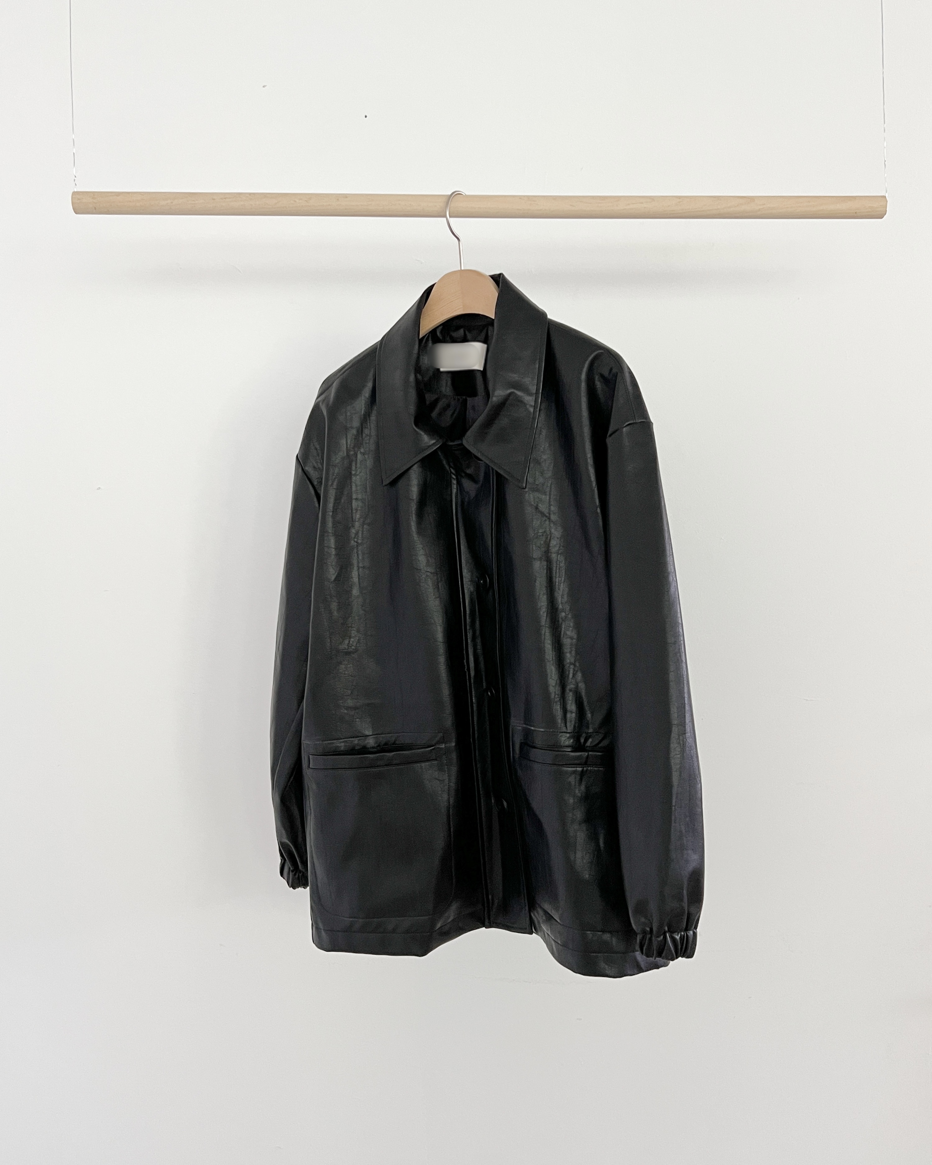 slick leather jacket